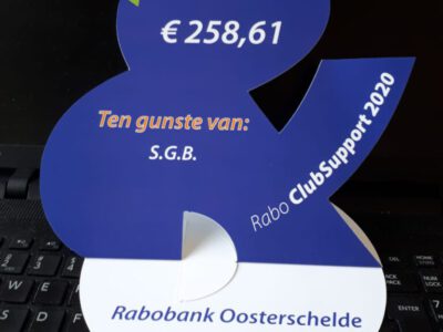 Mooi bedrag voor de SGB dankzij de Rabo Clubsupport 2020