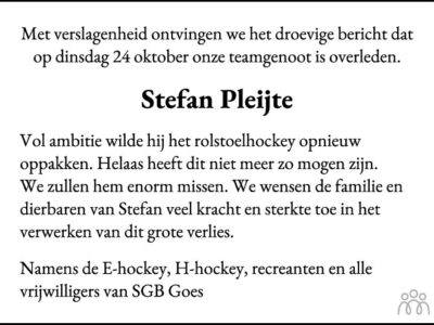 In Memoriam: Stefan Pleijte